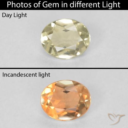 0.32ct Natural Amarillo claro Diásporo con Cambio de Color, Ovalada, VVS