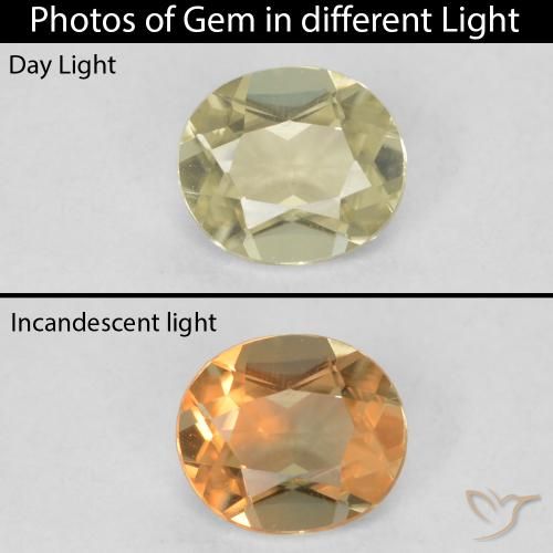 0.30ct Natural Amarillo claro Diásporo con Cambio de Color, Ovalada, VVS
