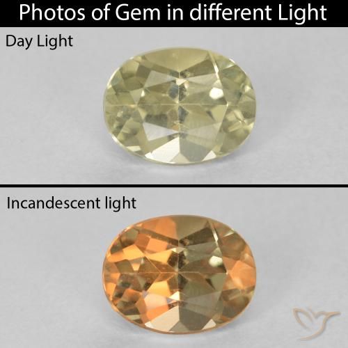 0.88ct Natural Amarillo muy claro Diásporo con Cambio de Color, Ovalada, VVS-VS