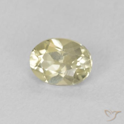 Diásporo con Cambio de Color Amarillo pálido natural de 0.38 ct, Ovalada, VS