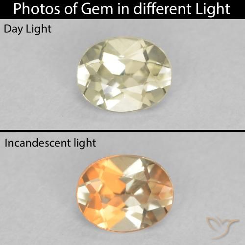 0.32ct Natural Amarillo muy claro Diásporo con Cambio de Color, Ovalada, VVS-VS