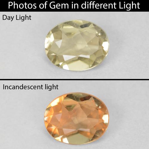 0.38ct Natural Amarillo claro Diásporo con Cambio de Color, Ovalada, VVS-VS