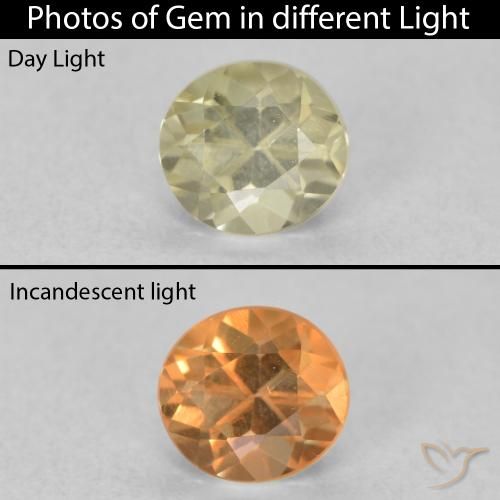 0.49ct Natural Amarillo claro Diásporo con Cambio de Color, Ovalada, VVS-VS
