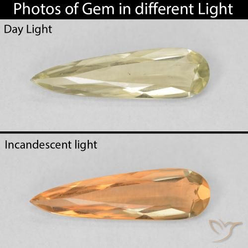 0.70ct Natural Amarillo claro Diásporo con Cambio de Color, En forma de pera, VVS-VS