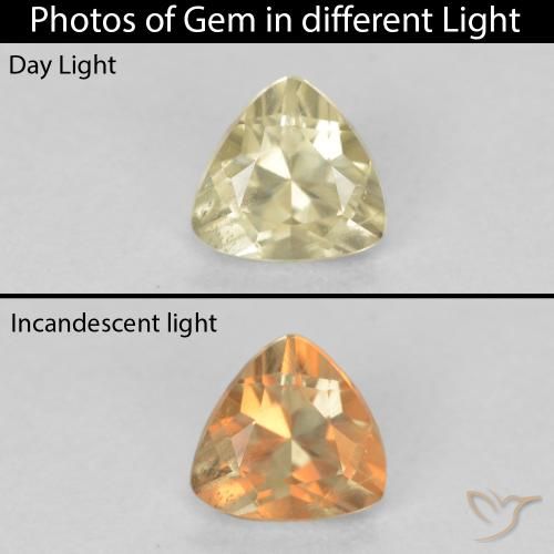0.42ct Natural Amarillo claro Diásporo con Cambio de Color, Trillón, VS