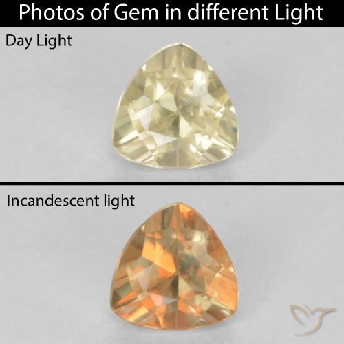0.33ct Natural Amarillo claro Diásporo con Cambio de Color, Trillón, VS