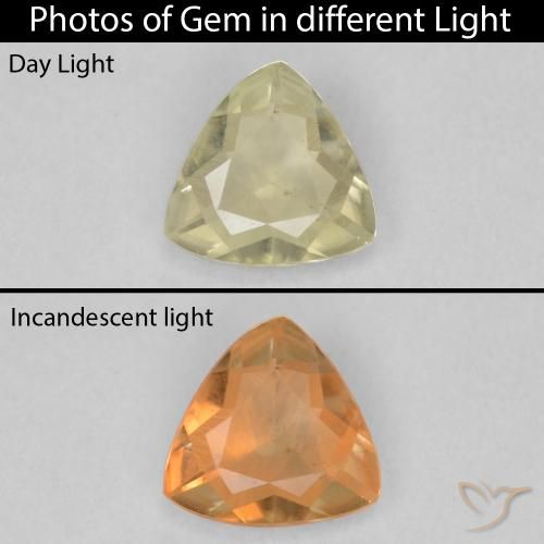 0.55ct Natural Beige amarillo Diásporo con Cambio de Color, Trillón, VS