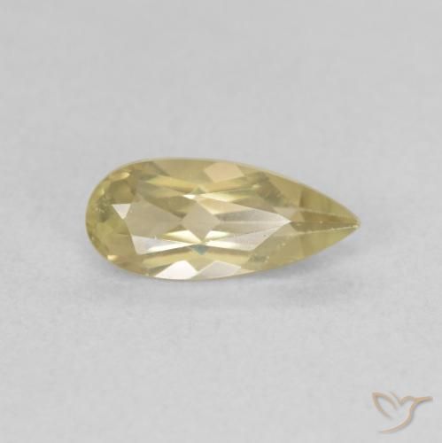 Diásporo con Cambio de Color Amarillo claro natural de 0.80 ct, En forma de pera, VVS-VS