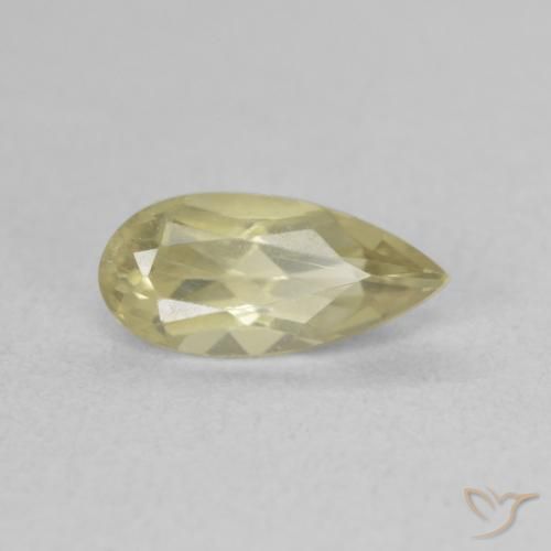 Diásporo con Cambio de Color Amarillo claro natural de 0.99 ct, En forma de pera, VS