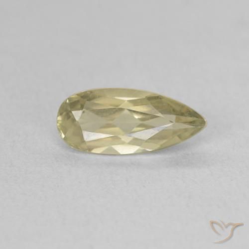 Diásporo con Cambio de Color Verde amarillo natural de 0.97 ct, En forma de pera, VVS