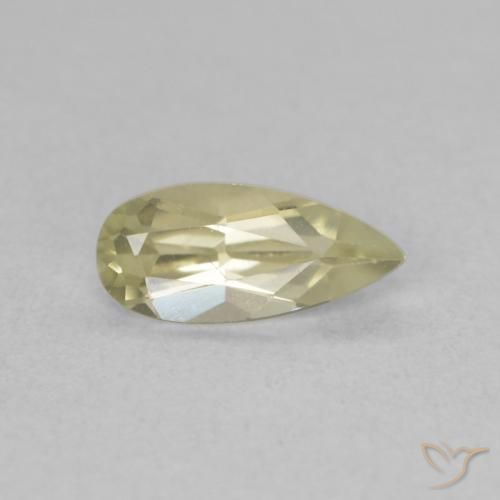 Diásporo con Cambio de Color Amarillo claro natural de 0.74 ct, En forma de pera, VVS