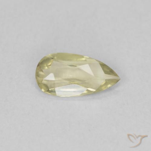 Diásporo con Cambio de Color Amarillo claro natural de 0.46 ct, En forma de pera, VVS