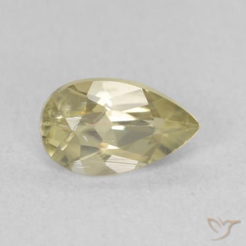 Diásporo con Cambio de Color Amarillo claro natural de 0.64 ct, En forma de pera, VS-SI