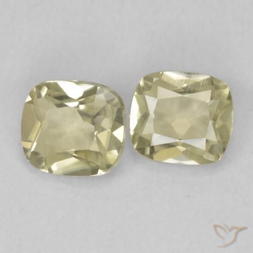 Gemas de Diásporo con Cambio de Color Amarillo suave natural de 1.43 ct, Forma Cojín, VVS-VS