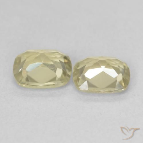 Gemas de Diásporo con Cambio de Color Amarillo suave natural de 1.43 ct, Forma Cojín, VVS-VS