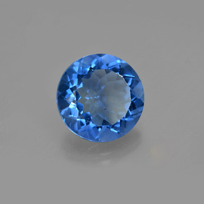 Fluorita que cambia de color Violeta a azul natural de 10.49 ct, Corte Redondo, VS