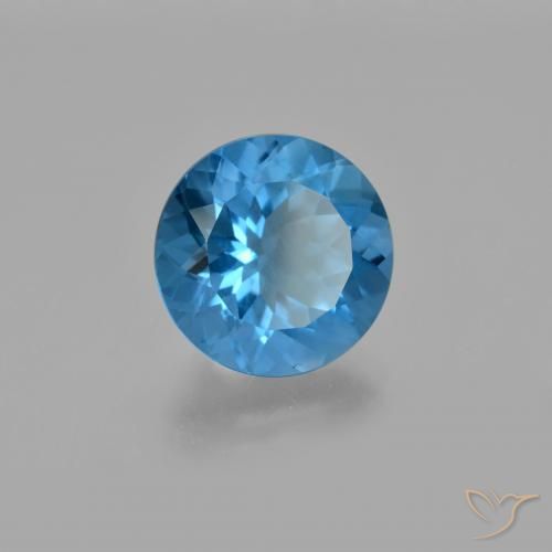Fluorita que cambia de color Azul marino natural de 10.93 ct, Redondo, VS