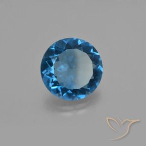 Fluorita que cambia de color Azul egipcio natural de 9.65 ct, Redondo, VS