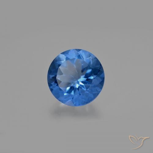 Fluorita que cambia de color Azul oscuro natural de 12.25 ct, Redondo, VS