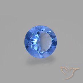 Fluorita que cambia de color Azul marino natural de 13.97 ct, Redondo, VS