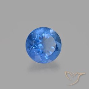 Fluorita que cambia de color Azul oscuro natural de 15.04 ct, Redondo, VS