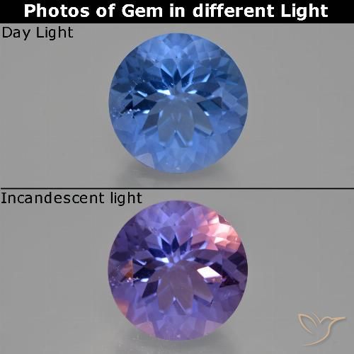13.89ct Natural Azul marino Fluorita que cambia de color, Redondo, VS