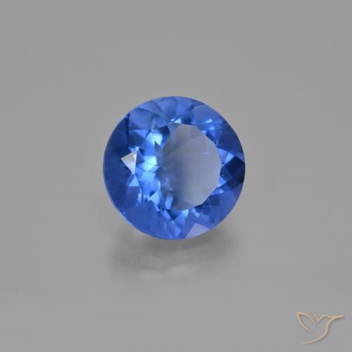 Fluorita que cambia de color Azul oscuro natural de 10.65 ct, Redondo, VS