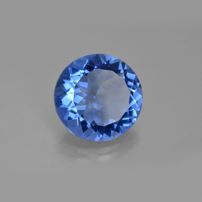 Fluorita que cambia de color Azul violeta natural de 12.24 ct, Corte Redondo, VS