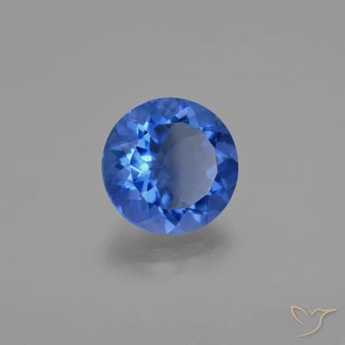 Fluorita que cambia de color Azul marino natural de 10.90 ct, Redondo, VS