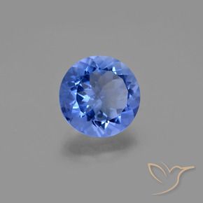 Fluorita que cambia de color Azul marino intenso natural de 11.13 ct, Redondo, VS