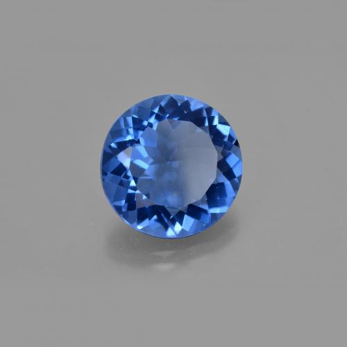 Fluorita con cambio de color azul natural de 11,38 ct, corte redondo, VS