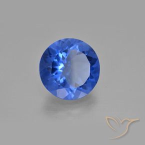 Fluorita que cambia de color Azul oscuro natural de 13.60 ct, Redondo, VS
