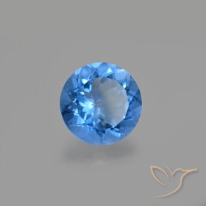 Fluorita que cambia de color Azul egipcio natural de 13.41 ct, Redondo, VS