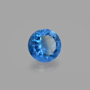 Fluorita con cambio de color azul natural de 10,70 ct, corte redondo, VVS