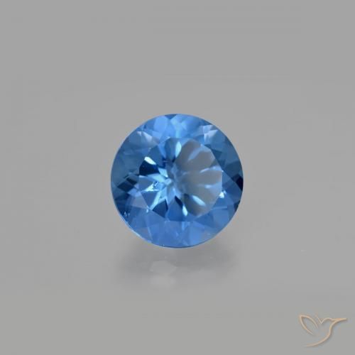 Fluorita que cambia de color Azul egipcio natural de 11.28 ct, Redondo, VS