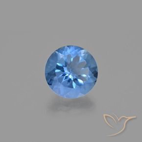 Fluorita que cambia de color Azul claro natural de 11.45 ct, Redondo, VS
