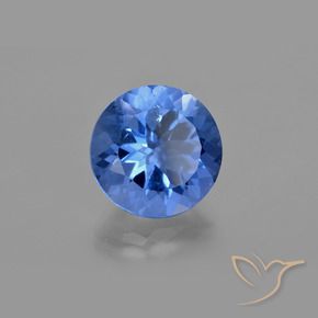 Fluorita que cambia de color Azul egipcio natural de 11.44 ct, Redondo, VS