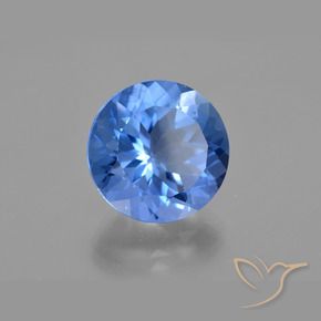 Fluorita que cambia de color Azul medio natural de 14.68 ct, Corte Redondo, VS