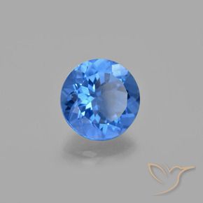 Fluorita que cambia de color Azul egipcio natural de 11.75 ct, Corte Redondo, VS