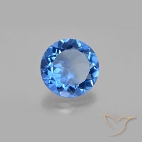 Fluorita que cambia de color Azul claro natural de 12.64 ct, Redondo, VS