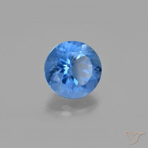 Fluorita que cambia de color Azul egipcio natural de 11.82 ct, Redondo, VS