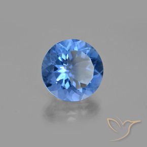 Fluorita que cambia de color Azul marino intenso natural de 14.12 ct, Redondo, VS