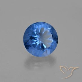 Fluorita que cambia de color Azul oscuro natural de 14.16 ct, Redondo, VS