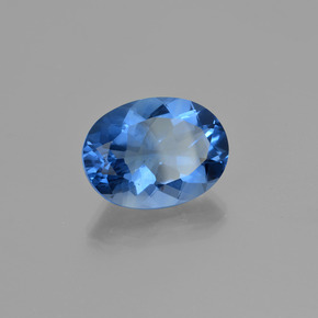 Fluorita con cambio de color de violeta a azul natural de 20,92 ct, corte óvalo, VS