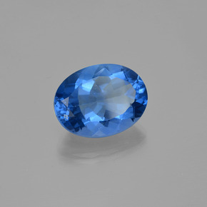 Fluorita con cambio de color azul natural de 22,67 ct, corte óvalo, VS