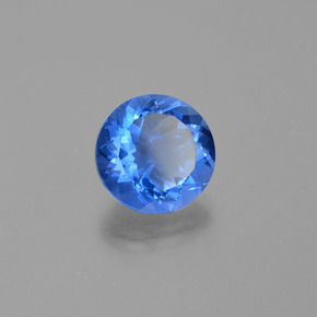 Fluorita con cambio de color de violeta a azul natural de 11,07 ct, corte redondo, VS