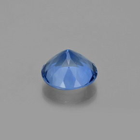 Fluorita con cambio de color azul oscuro natural de 12,60 ct, corte redondo, VS