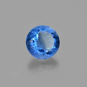Fluorita con cambio de color azul natural de 11,21 ct, corte redondo, VS