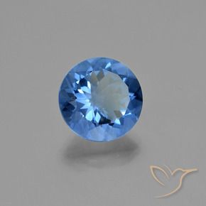 Fluorita que cambia de color Azul marino intenso natural de 13.83 ct, Redondo, VVS-VS