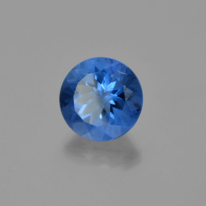 Fluorita con cambio de color azul natural de 14,53 ct, corte redondo, VS